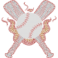 Heated Baseball Theme Rhinestone Transfer