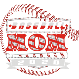 Baseball Mom 2020 Red Fashion Rhinestone Transfer