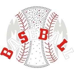 Super Baseball Bling Rhinestone Transfer For Clothes