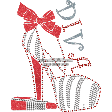 Diva Lipstick And High Heel Foil Transfer