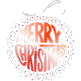 Bling Merry Christmas Printable PU Heat Transfer