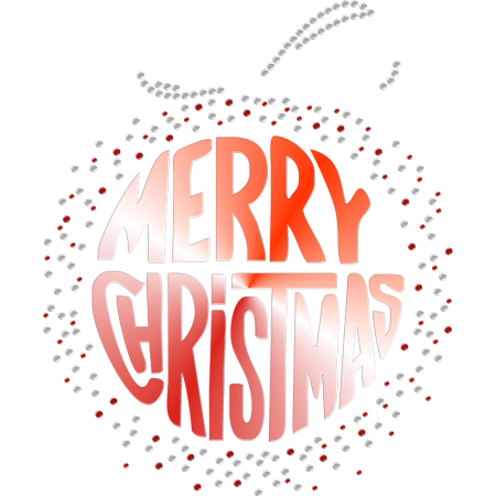 Bling Merry Christmas Printable PU Heat Transfer