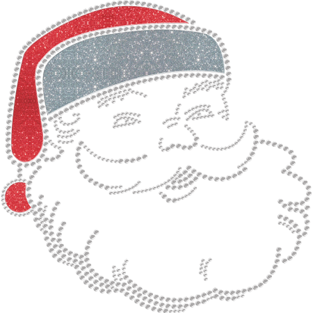 Santa Claus Glitter Rhinestone Iron-on Transfers