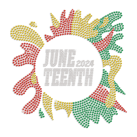 Juneteenth Freedom Day Rhinestones Heat Trasnfer