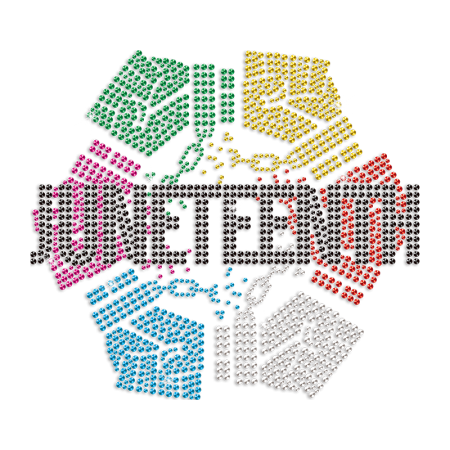 Colorful Juneteenth Rhinestone Iron on Transfer