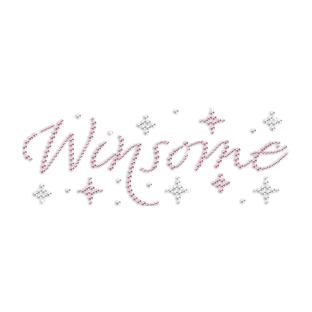 CSTOWN Pink Cheer Winsome Rhinestone Heat Trasnfer