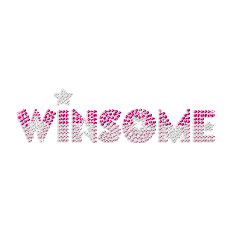 CSTOWN Big Pink Cheer Winsome Rhinestone Heat Trasnfer