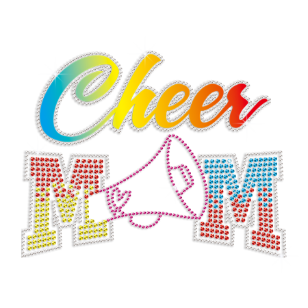Colorful Cheer Mom Rhinestone & Printable PU Iron on Transfer