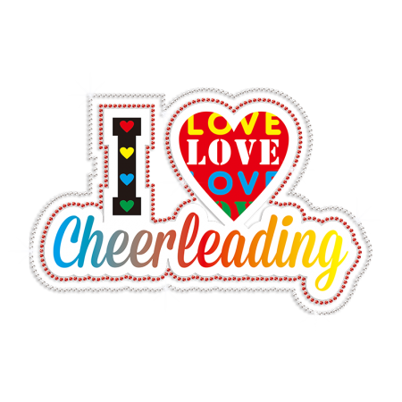 I Love Cheerleading Rhinestone & Printable PU Heat Trasnfer