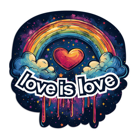 Rainbow Hearts love is love Heat Transfer