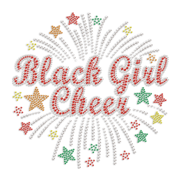 Cheer Words Colorful Rhinestone Heat Trasnfer