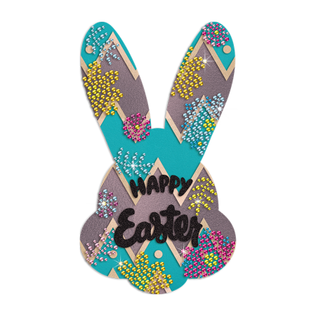 Easter Bunny Iron on Flock Rhinestone Transfer Decal