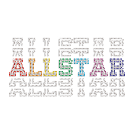 Colorful Cheer Rhinestone Iron on Transfer for Shirts