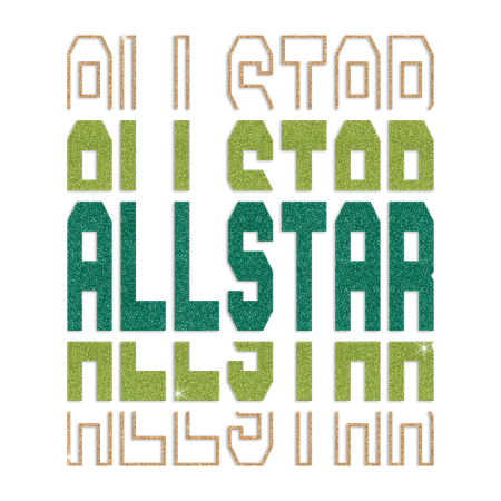 All Star Cheer Shiny Glitter Transfer