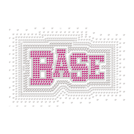 Pink Cheer Base Rhinestone Iron on Transfer