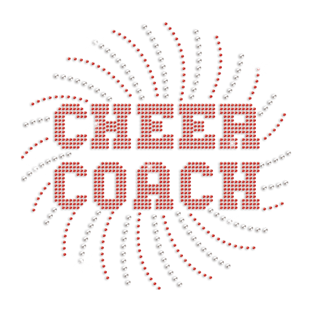 Custom Cheer Coach Rhinestone Iron on Transfer