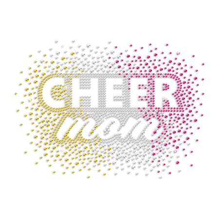 Sparkling Cheer Mom Iron-on Rhinestone Transfer