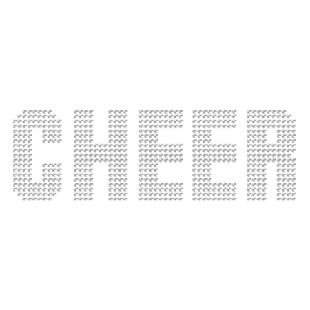 Crystal Cheer Rhinestone Iron on Transfer