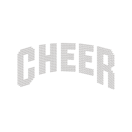 Crystal Cheer Rhinestone Iron on Transfer