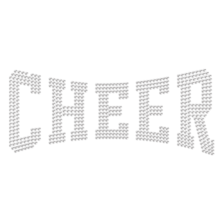 Crystal Cheer Rhinestone Iron on Transfer