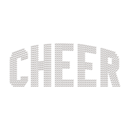 Crystal Cheer Rhinestone Iron on Transfer