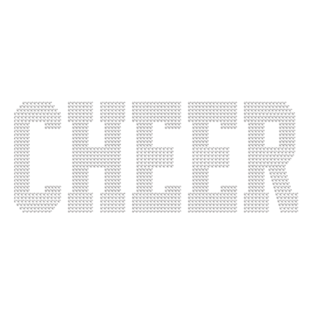 Crystal Cheer Rhinestone Iron on Transfer