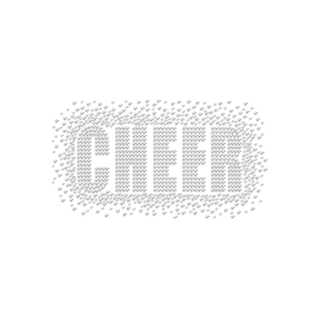 Crystal Cheer Rhinestone Iron on Transfer