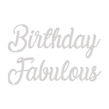 Birthday Fabulous Rhinestone Heat Transfer