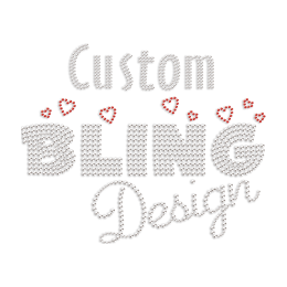 Custom Bling Words Rhinestone Heat Transfer