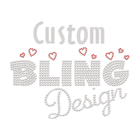 Custom Bling Words Rhinestone Heat Transfer