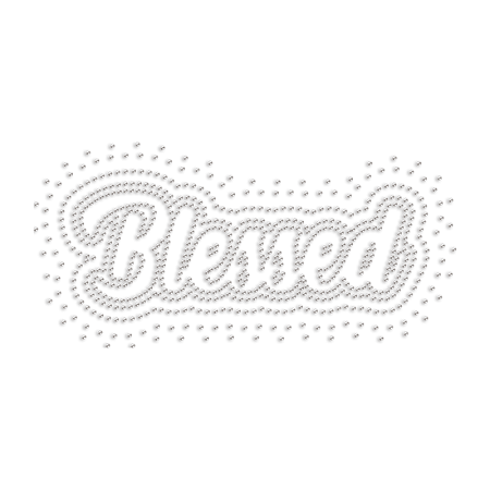 Blessed Iron on Rhinestone Transfer