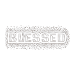 Blessed Iron on Rhinestone Transfer