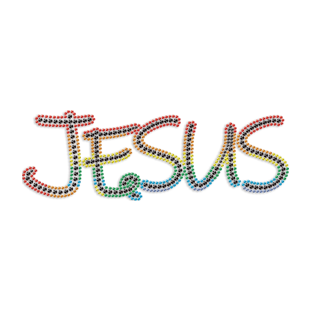 Jesus Letter Premium-Korean Rhinestone Heat Transfer