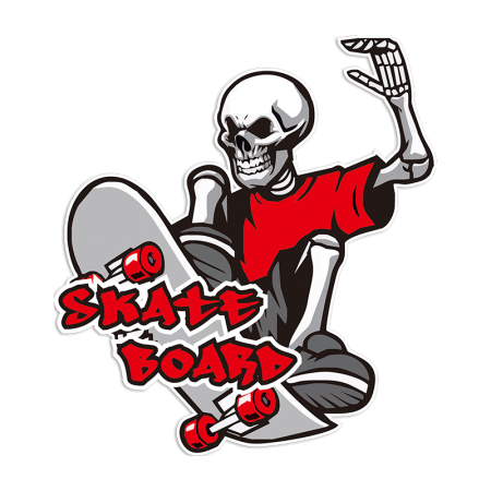 Skeleton on Skateboard Printable PU Heat Transfer