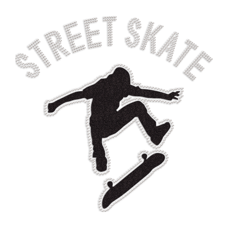  Street Skate Rhinestone & Glitter Heat Transfer