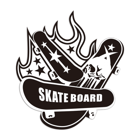 Black and White Skateboard Printable PU Heat Transfer
