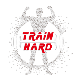 Weightlifting Train Hard Rhinestone & Printable PU Heat Transfer