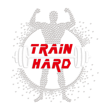 Weightlifting Train Hard Rhinestone & Printable PU Heat Transfer