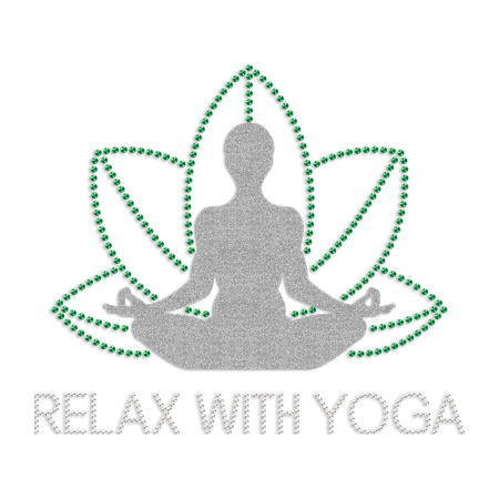 Woman Relax with Yoga Rhinestone & Glitter Heat Transfer