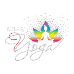 Woman Relax Yoga Rhinestone & Printable PU Heat Transfer