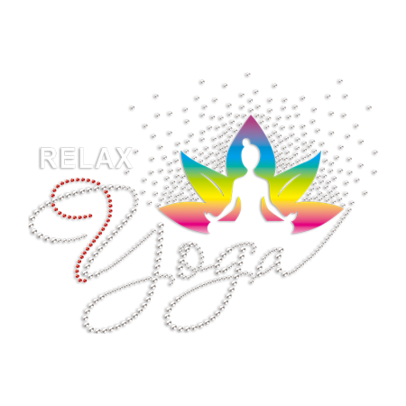 Woman Relax Yoga Rhinestone & Printable PU Heat Transfer