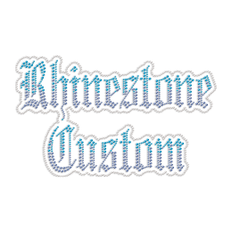 Custom Word Gradient Ice Blue Rhinestones Design