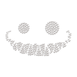 Little Devil Smile Face Rhinestone Iron On Transfer