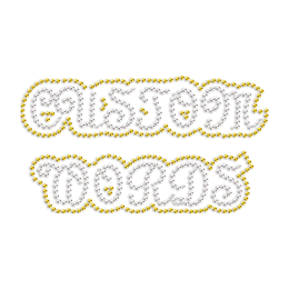 Custom Cartoon Words Rhinestone Iron On Transfer