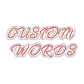 Custom Red and White Words Rhinestone Heat Transfer