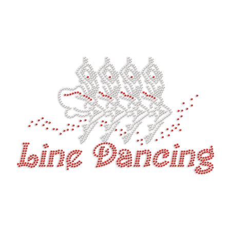 Four Girls Line Dance Rhinestone Heat Transfer