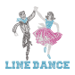 Couple Line Dance Rhinestone Heat Transfer