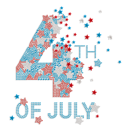 Bling Star 4th of July Rhinestones & Nailhead Iron On Stickers