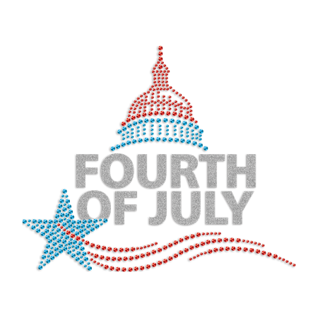 Wholesale Graphics Fourth of July Rhinestone & Glitter Iron On Shirt Decals