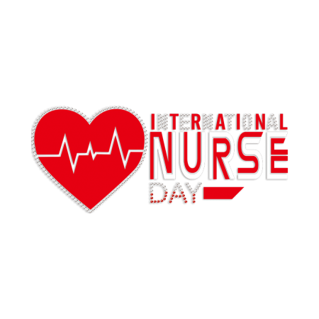 Red Heart International Nurse Day Rhinestones & Vinyl Iron On Stickers